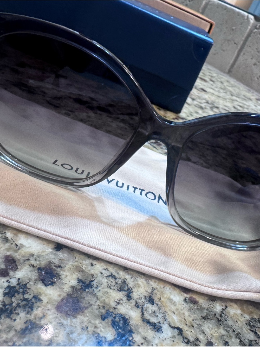 Louis Vuitton Gray Gradient Oversized Round Sunglasses